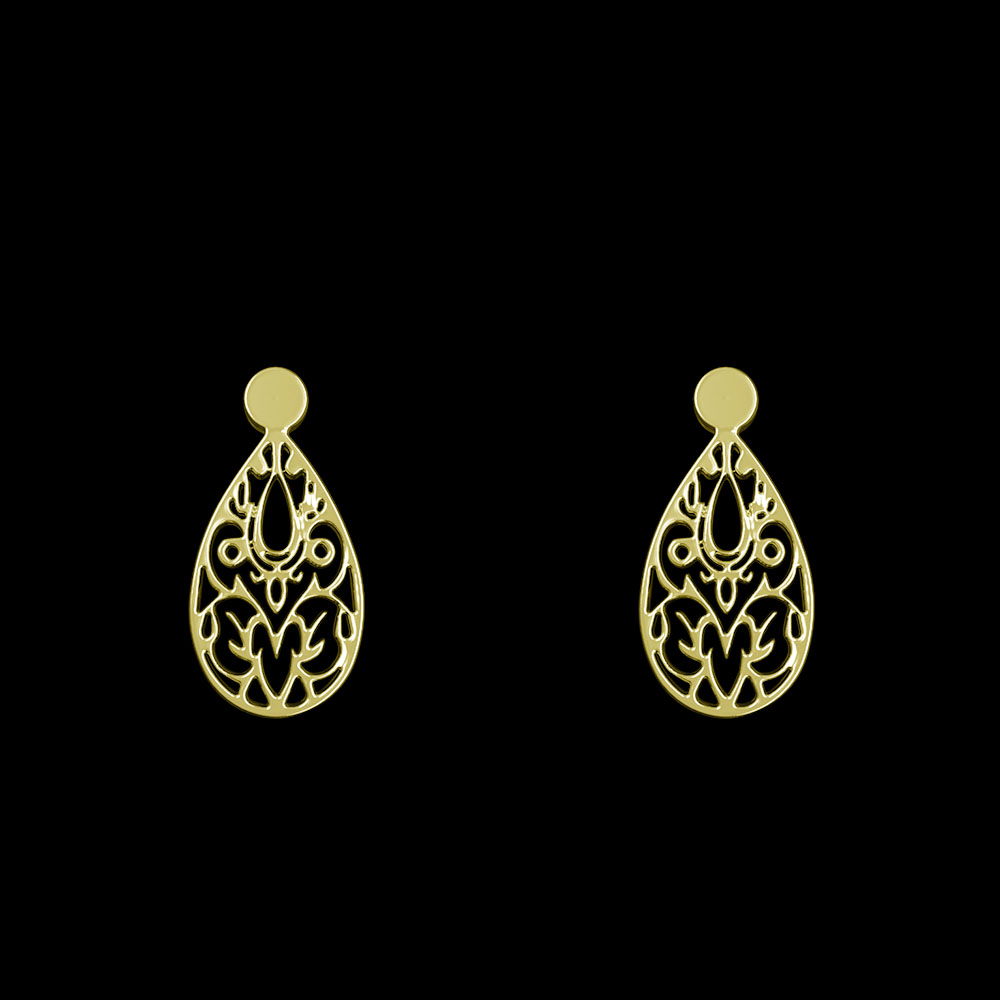 گوشواره طلا 18 عیار زنانه مدوپد مدل هندسی کد GA1-14030