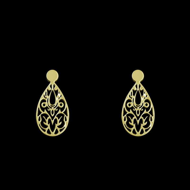 گوشواره طلا 18 عیار زنانه مدوپد مدل هندسی کد GA1-14030