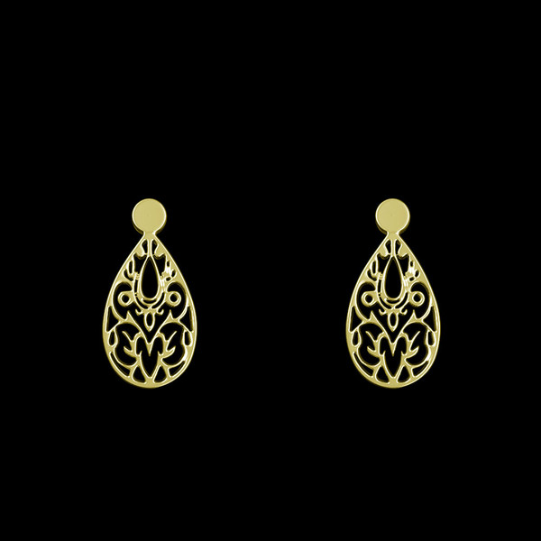 گوشواره طلا 18 عیار زنانه مدوپد مدل هندسی کد GA1-14030