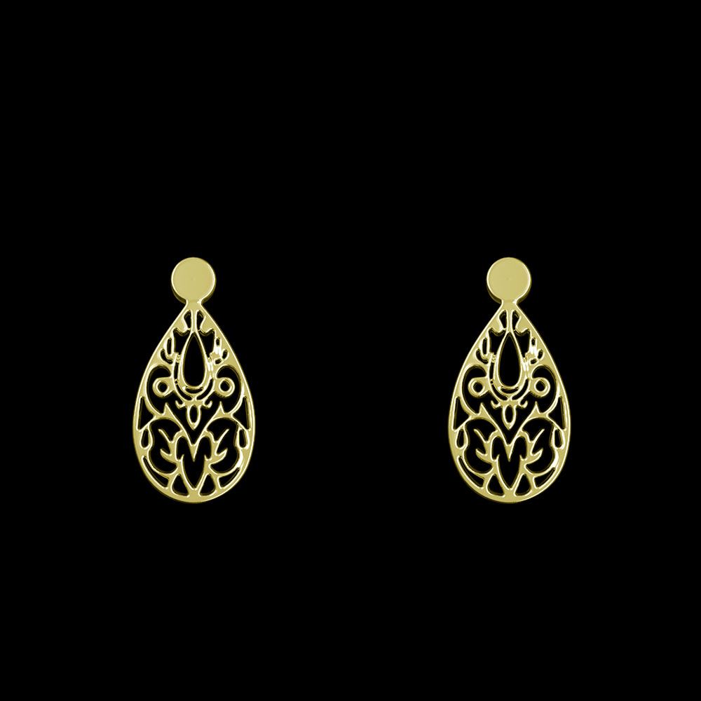 گوشواره طلا 18 عیار زنانه مدوپد مدل هندسی کد GA1-14030 -  - 1