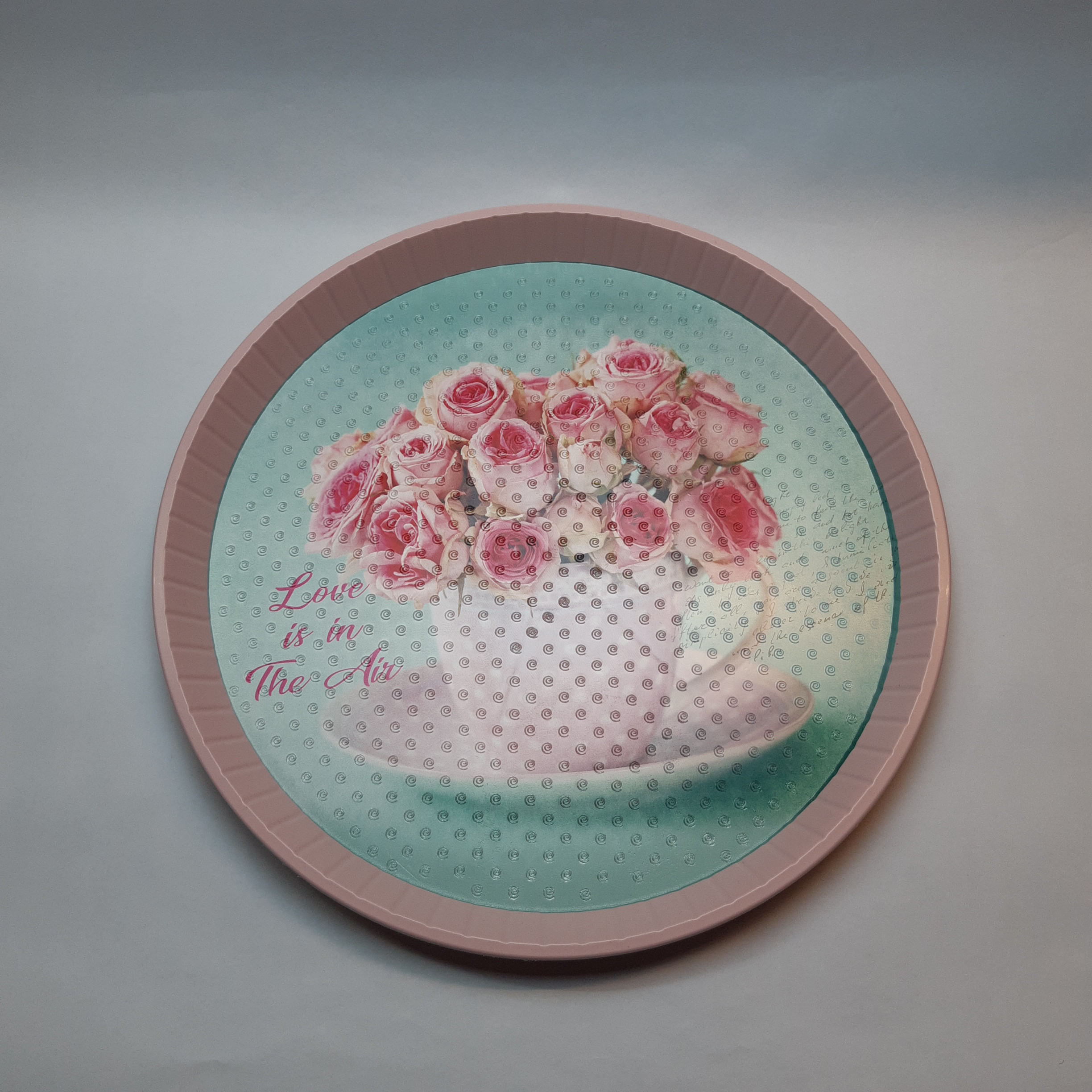 سینی مدل  گرد طرح گل رز کد 68