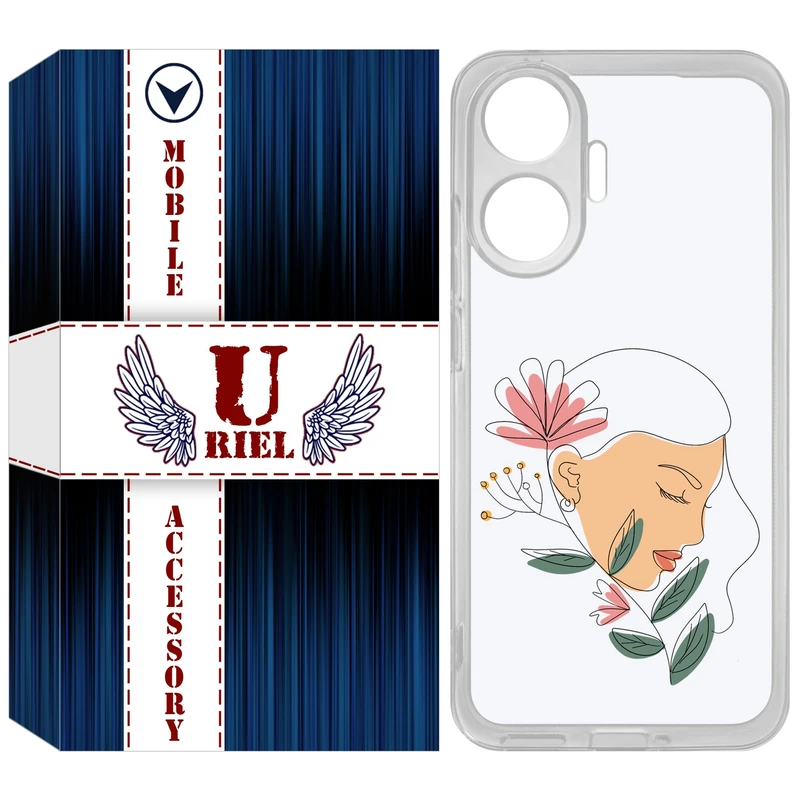 کاور یوریل مدل Clear کد 53 طرح صورت زن مناسب برای گوشی موبایل شیائومی Poco F7