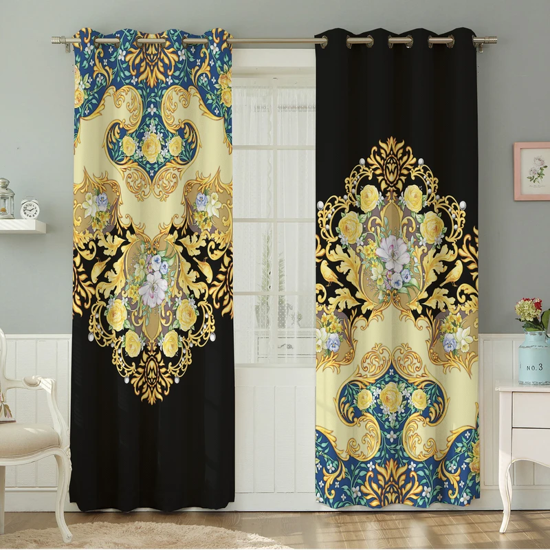 پرده نیروانا طرح سنتی مدل هازان کد 8953 سایز 140×280 سانتی متر