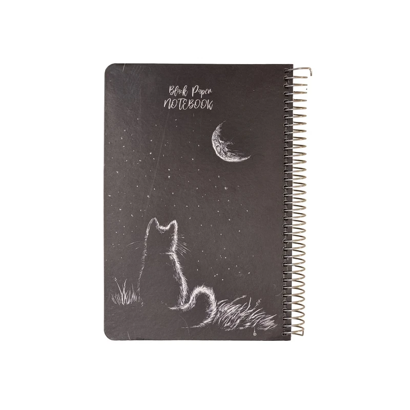 دفتر طراحی 90 برگ مدل گربه و ماه کد 90-16-100