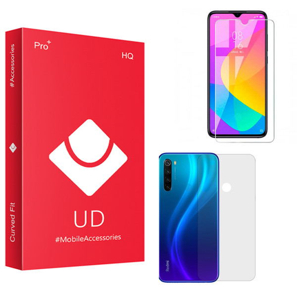 محافظ صفحه نمایش یو دی مدل HQ مناسب برای گوشی موبایل شیائومی Redmi Note 8 به همراه محافظ پشت گوشی