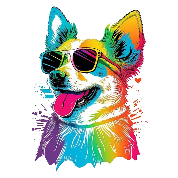 استیکر پارچه و لباس پاد آفرین طرح سگ بامزه کد 3719