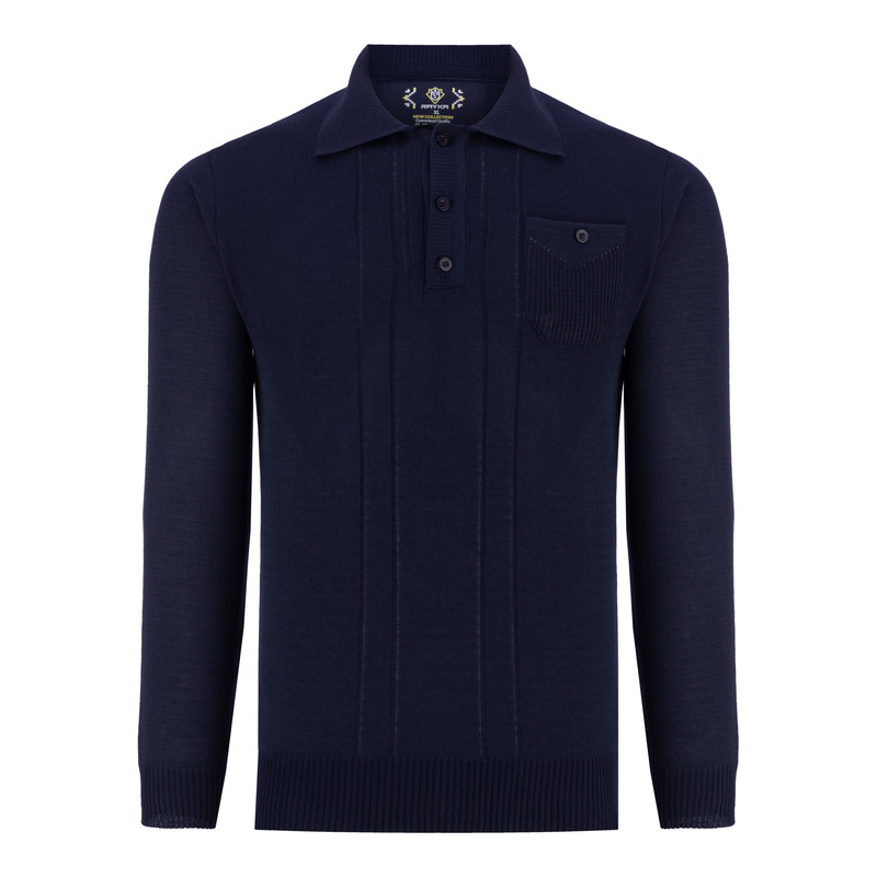 پلیور یقه برگردان مردانه رایکا مدل ND1 کد Sr1