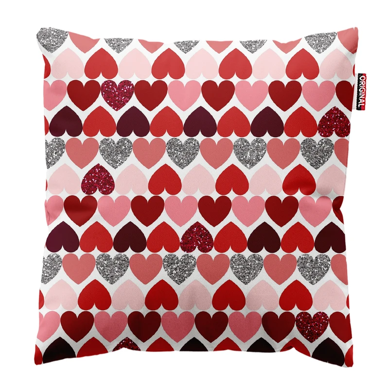 کوسن پاد آفرین مدل مینیمال طرح قلب کد PK303637 سایز 30*30 سانتی متر