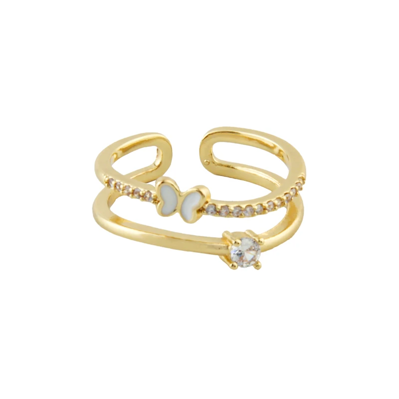 انگشتر زنانه مدل دولاین طرح پروانه کد 1926