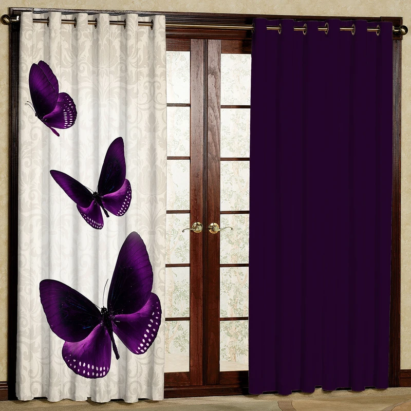  پرده مدل پروانه مخمل پانچی کد 44661a سایز 200x140 سانتی متر