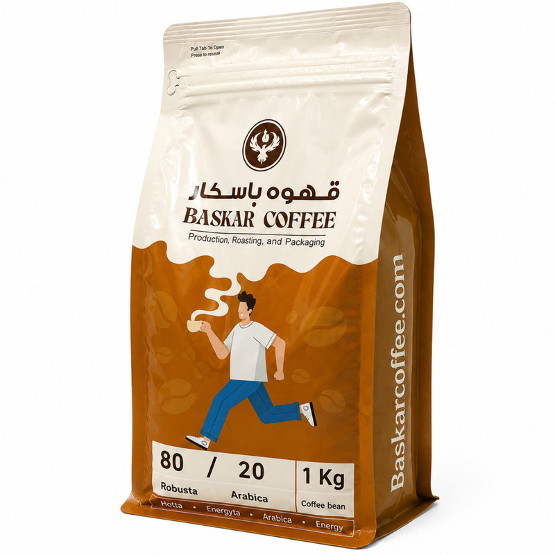 دانه قهوه 20 درصد عربیکا 80 درصد روبوستا باسکار - 1000 گرم