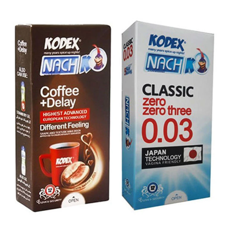 کاندوم ناچ کدکس مدل Coffee Delay بسته 12 عددی به همراه کاندوم ناچ کدکس مدل CLASSIC 0.03 بسته 12 عددی