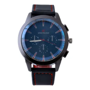 ساعت مچی عقربه‌ای مردانه مدل مدرن بند چرمی کد WHM_137