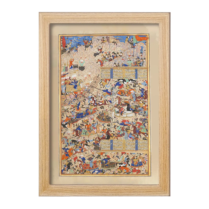 تابلو خندالو مدل نقاشی برگی از شاهنامه ایرانیان و تورانیان کد F12211