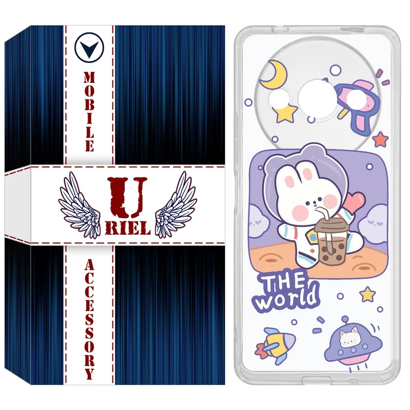 کاور یوریل مدل Clear کد 8 طرح خرگوش فضانورد مناسب برای گوشی موبایل شیائومی Redmi A3 / A3x