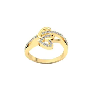 انگشتر طلا 18 عیار زنانه قیراط طرح قلب کد GH6014