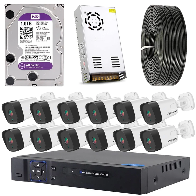 سیستم امنیتی نظارتی کامل مدل FULL HD KIT 012 SB - AXESSLINK