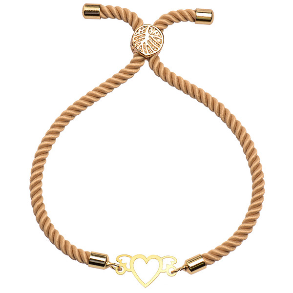 دستبند طلا 18 عیار زنانه کرابو طرح قلب مدل Kr1792
