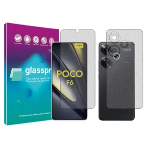 Glass Pro Resistant model matte screen protector suitable for Xiaomi Poco F6 mobile phone along with the back of the phone