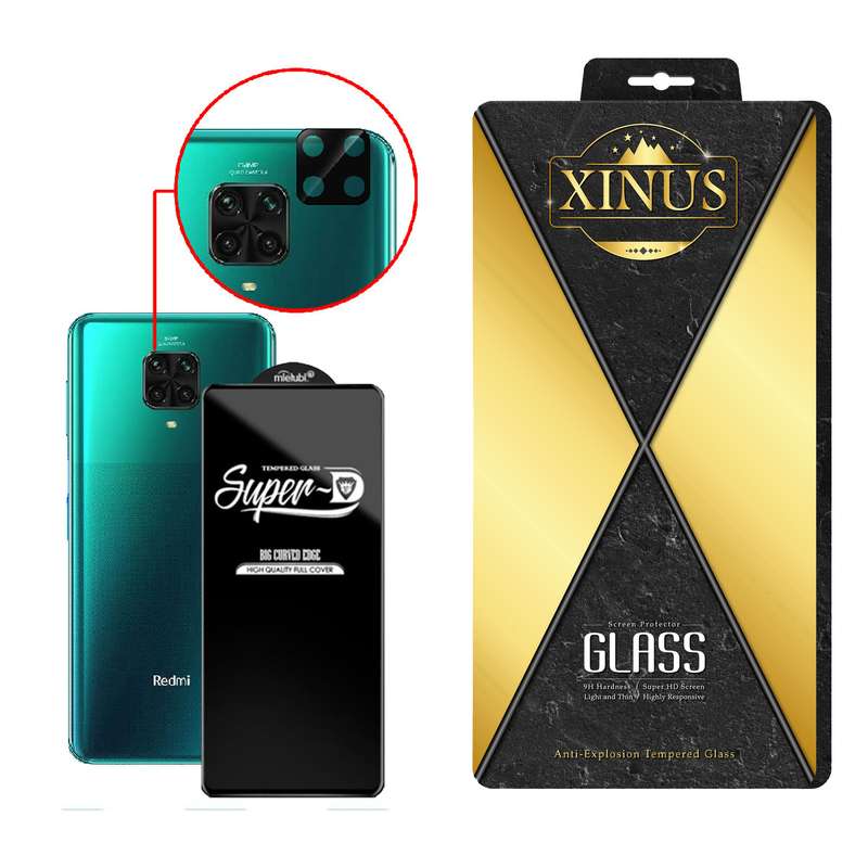 محافظ لنز دوربین ژینوس مدل 2SFA مناسب برای گوشی موبایل شیائومی Redmi Note 9 Pro به همراه محافظ صفحه نمایش