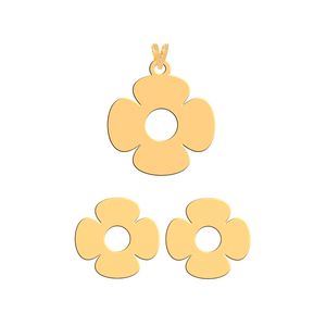 نیم ست طلا 18 عیار زنانه فرشته طرح گل WHSL-000204