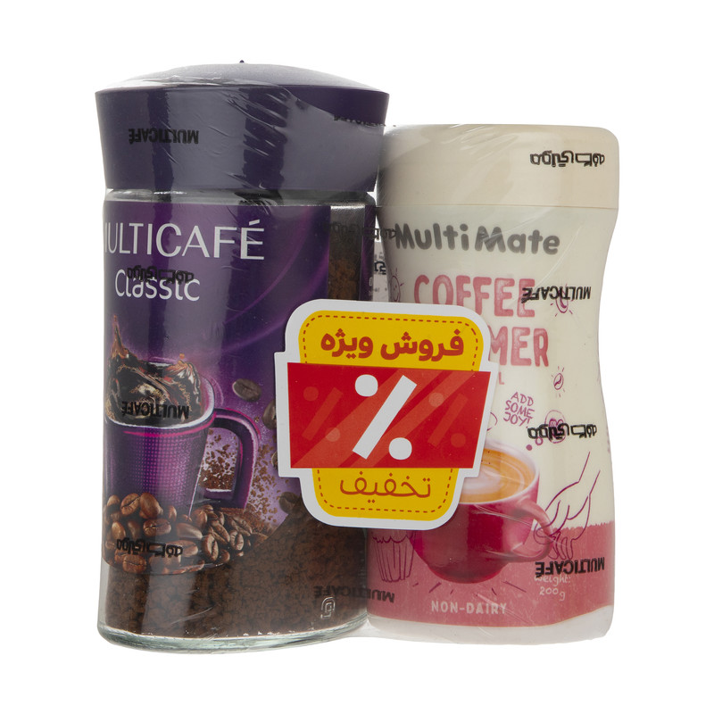 پودر قهوه کلاسیک مولتی کافه - 100 گرم و کافی کریمر مولتی کافه - 200 گرم
