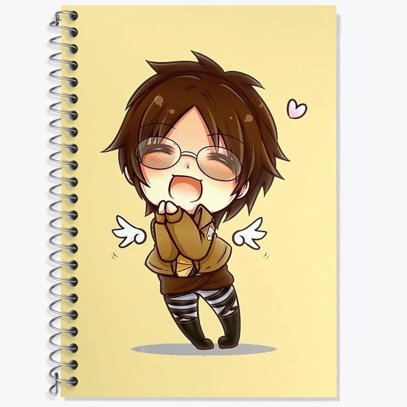دفتر زبان 50 برگ خندالو مدل سه خط طرح هانجی سان انیمه اتک آن تایتان Attack on Titan کد 11046
