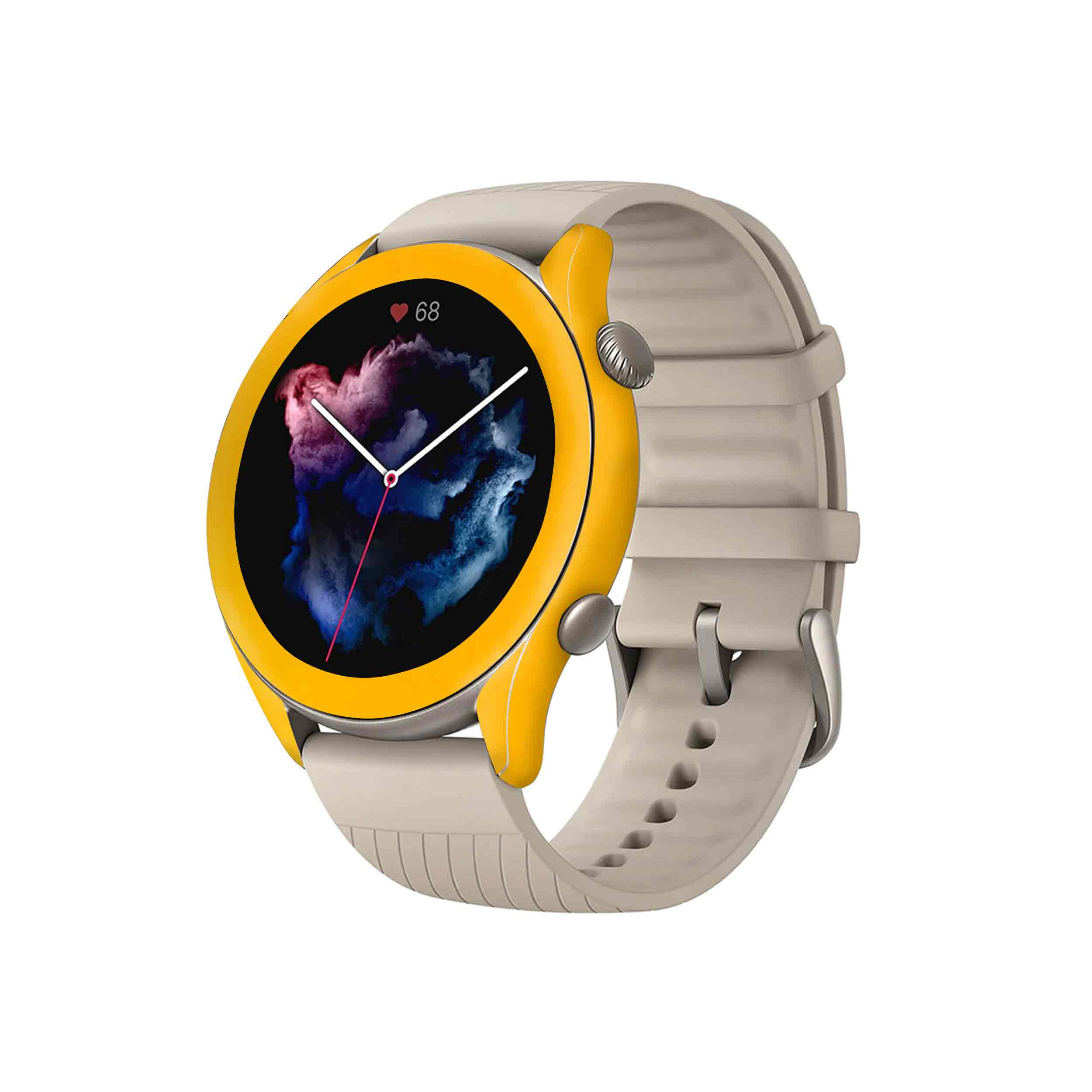 برچسب ماهوت طرح Matte-Deep-Mustard مناسب برای ساعت هوشمند آمازفیت GTR 3