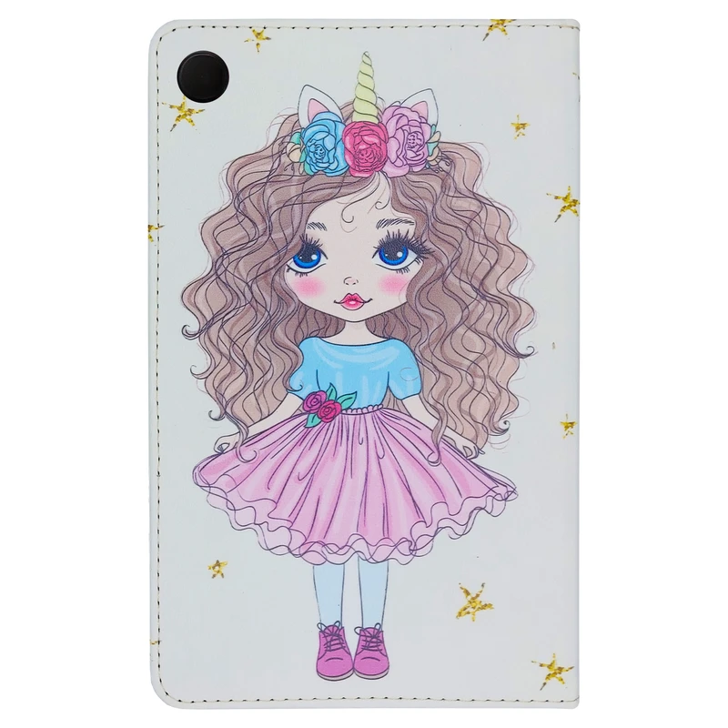 کیف کلاسوری طرح دختر رمانتیک کد TB398 مناسب برای تبلت سامسونگ Galaxy Tab A9 / X115