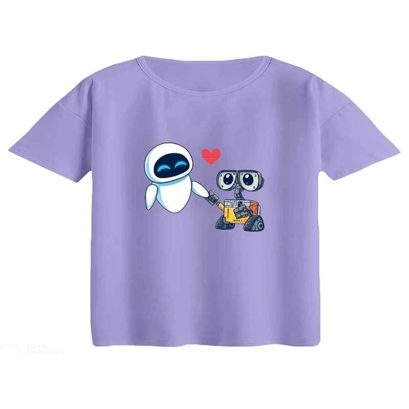 کراپ تی‌شرت آستین کوتاه زنانه مدل وال ای کد 2