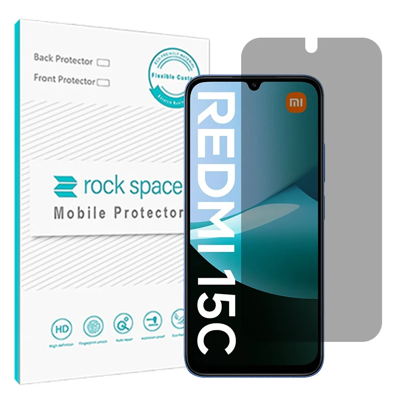 محافظ صفحه نمایش حریم شخصی راک اسپیس مدل Resistant مناسب برای گوشی موبایل شیائومی Redmi 15C