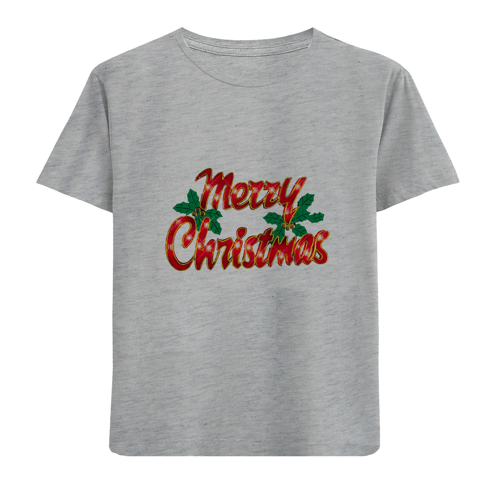 تی شرت آستین کوتاه دخترانه مدل کریسمس D300