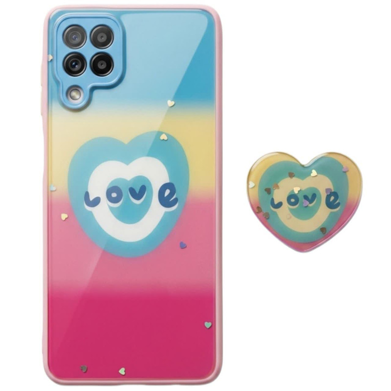 کاور مدل دخترانه طرح شاینی فانتزی 006 مناسب برای گوشی موبایل سامسونگ GALAXY A22 4G به همراه پاپ سوکت