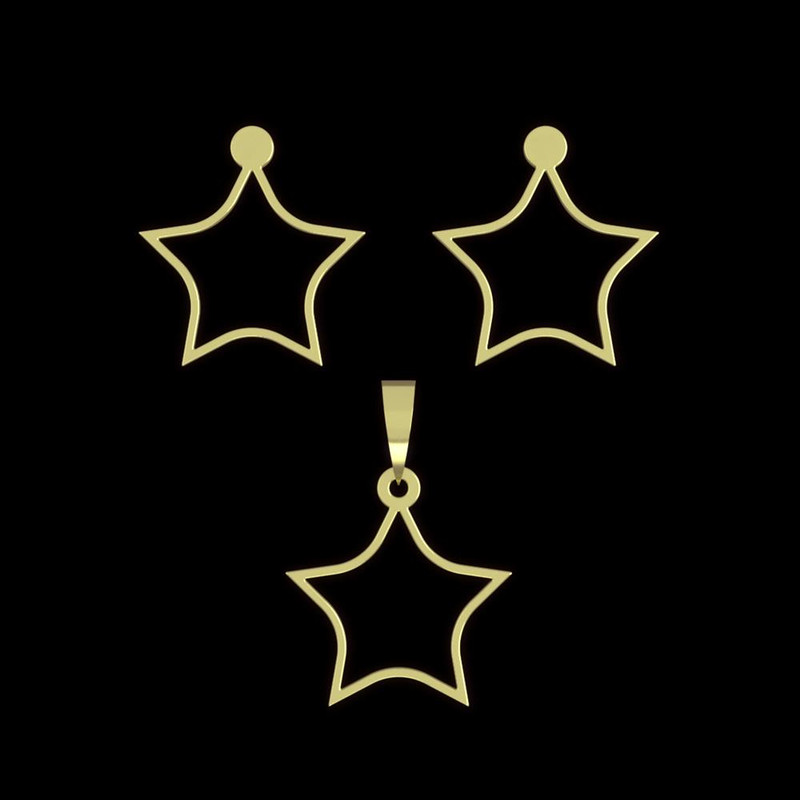 نیم ست طلا 18 عیار زنانه مدوپد مدل ستاره کد NA15534