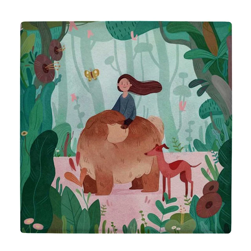  زیر لیوانی طرح دختر و آهو در جنگل کد    4073136_2770