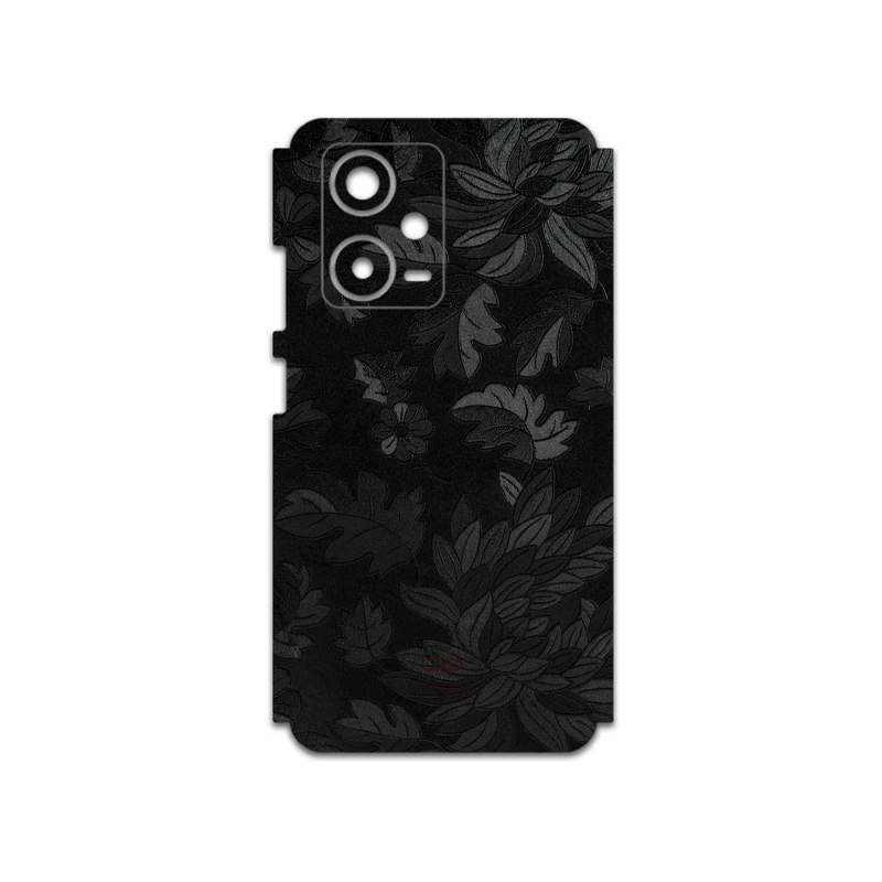 برچسب پوششی ماهوت مدل Black-Wildflower مناسب برای گوشی موبایل شیائومی Redmi Note 12 Pro Plus