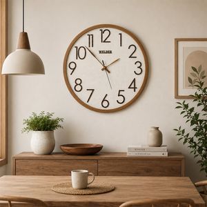 ساعت دیواری عقربه ای با نشانگر عددی ولدر طرح چوب کد 407