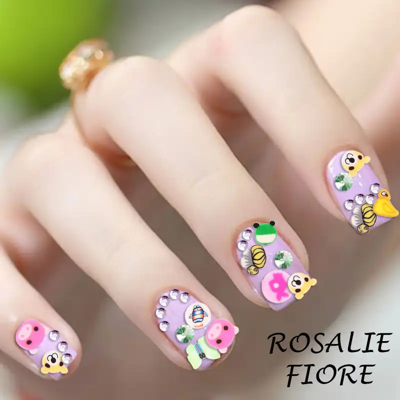 تزیین ناخن رزالی فیوره مدل میوه و حیوانات مجموعه 2 عددی