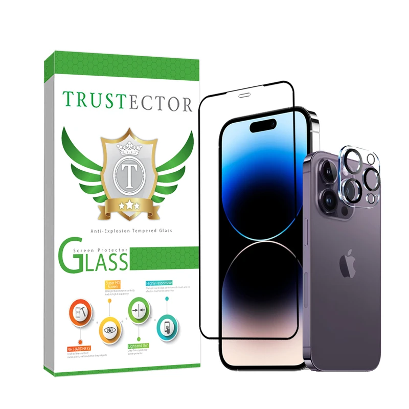 محافظ صفحه نمایش تراستکتور مدل MFUL3DTR مناسب برای گوشی موبایل اپل iPhone 12 Pro Max به همراه محافظ لنز دوربین