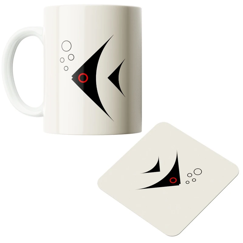 ماگ مدل ماهی کد 62 به همراه زیر لیوانی