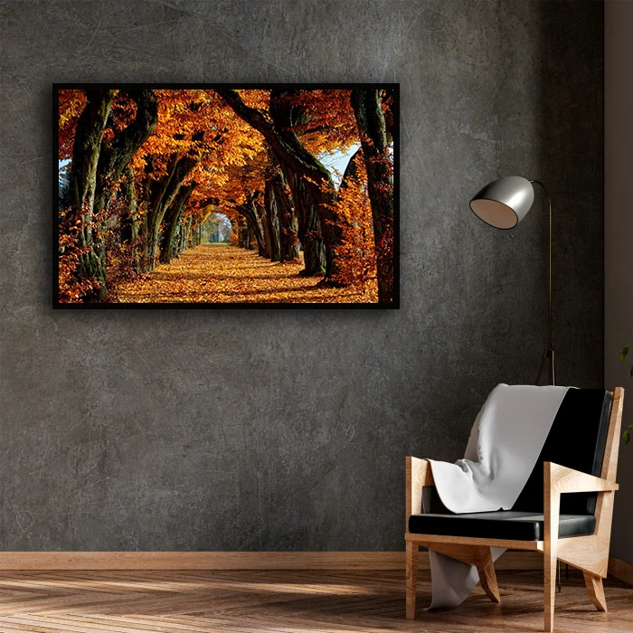 تابلو نوری بکلیت طرح منظره پاییزی جنگل مدل B-D1862