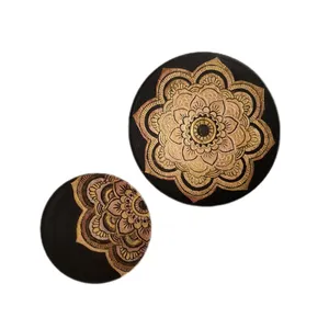 بشقاب دیوارکوب سفالی طرح سنتی مجموعه 2عددی