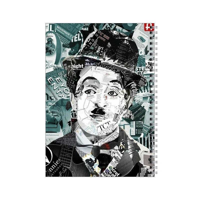 دفتر مشق 100 برگ بامبیلیپ طرح کلاژ چارلی چاپلین کد 9546216