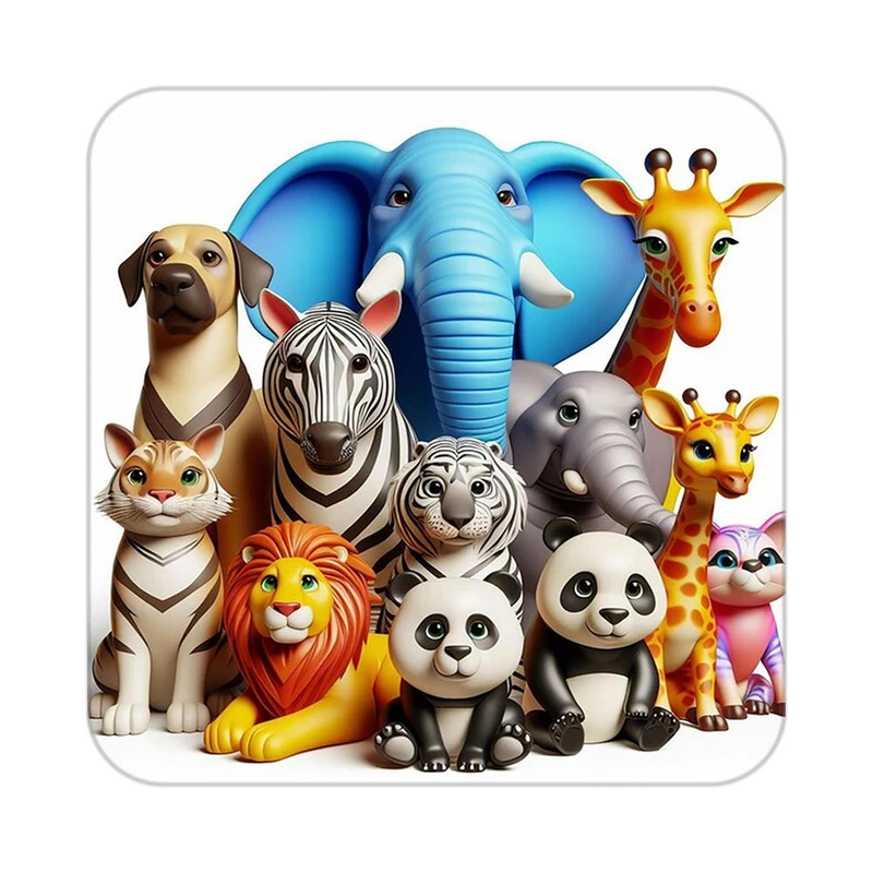 زیر لیوانی کاکتی طرح حیوانات کارتونی مدل mp27615