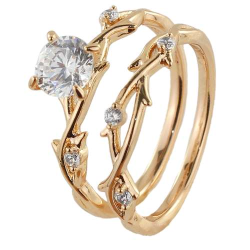 ست حلقه و پشت حلقه طلا 18 عیار  کد AAE-257