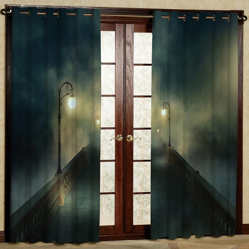 پرده مدل پل چراغ دار مخمل پانچی کد 2393 سایز 200x140 سانتی متر