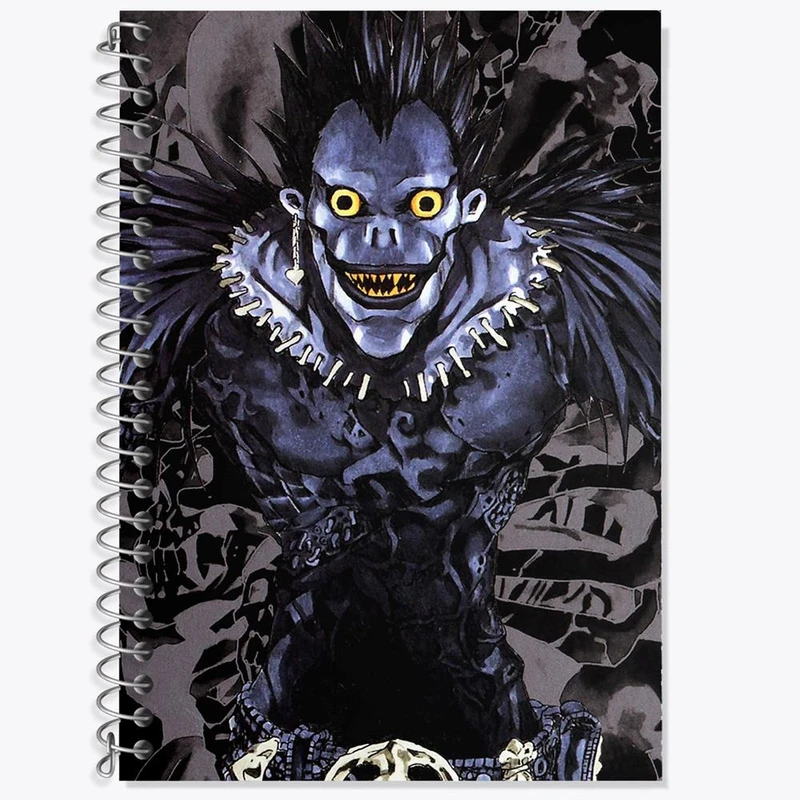 دفتر زبان 50 برگ خندالو مدل سه خط طرح ریوک انیمه دفترچه مرگ Death Note کد 11286