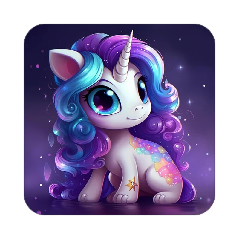 زیر لیوانی کاکتی طرح اسب تک شاخ و یونیکورن مدل mp29276