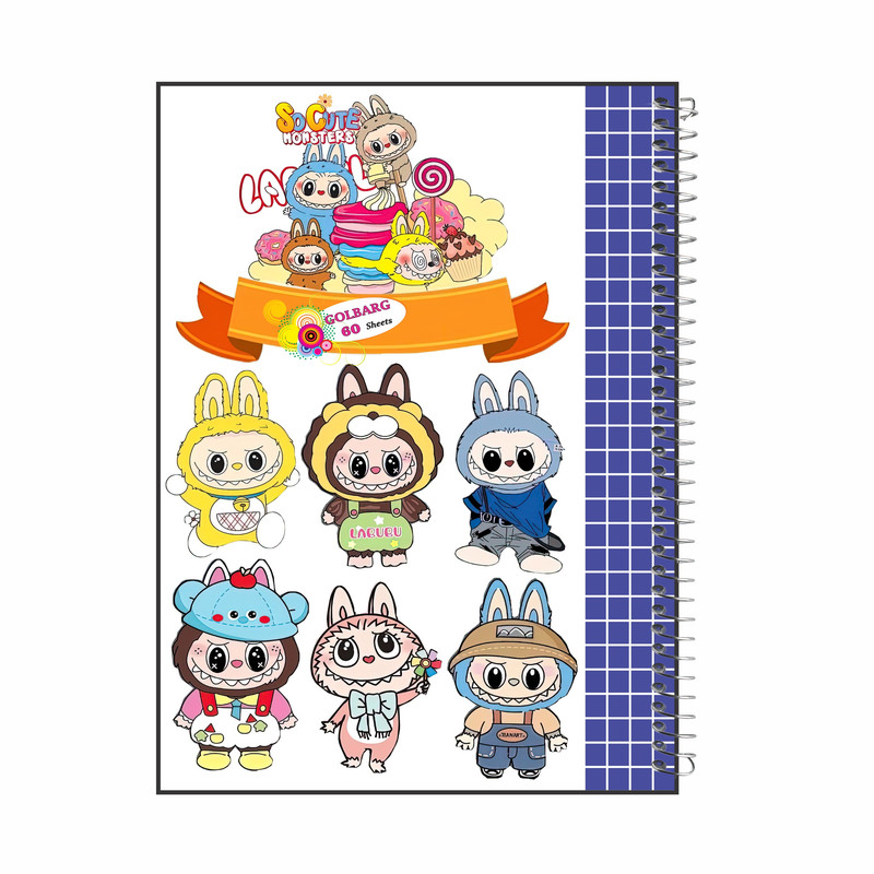 دفتر شطرنجی 60 برگ گلبرگ مدل لبوبو کد 5300