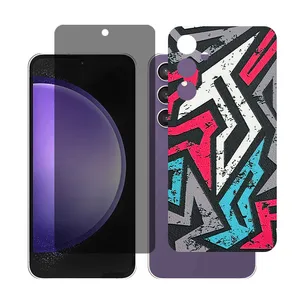 Glass Together model Privacy Screen Protector Suitable for Samsung Galaxy S23 FE Mobile Phone with Back cover sticker